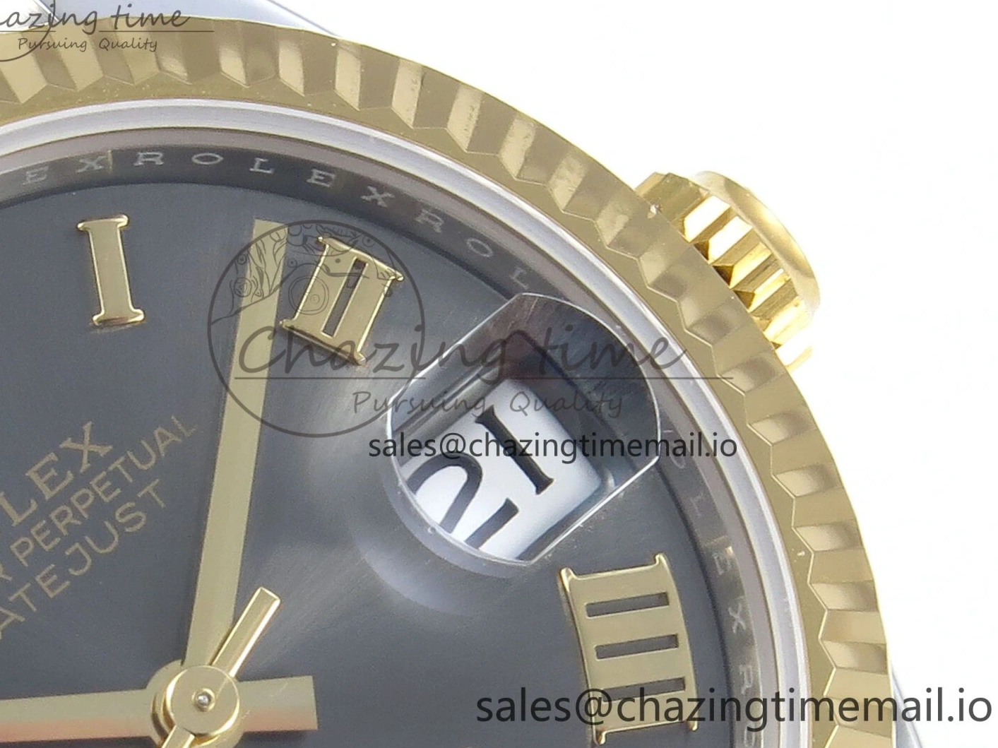 MiroTime 0511 Cozy DateJust 31 278273 ARF 1:1 Best Edition 904L Steel Gray Roman Diamonds Dial on SS YG Oyster Bracelet ETA 575